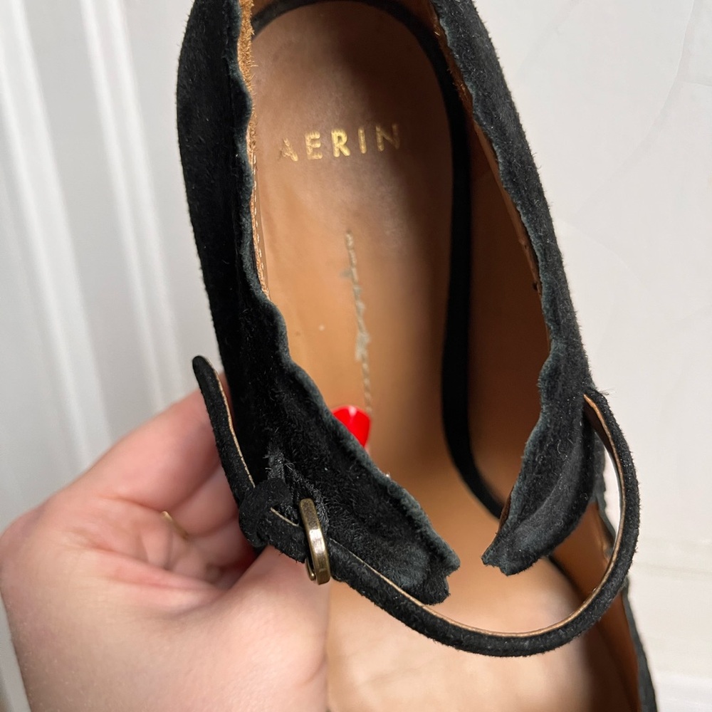 Aerin Mary Jane black suede heels 7.5 - Picture 12 of 14